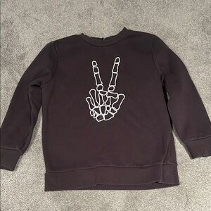 art class Black Skeleton Peace Sign Sweatshirt